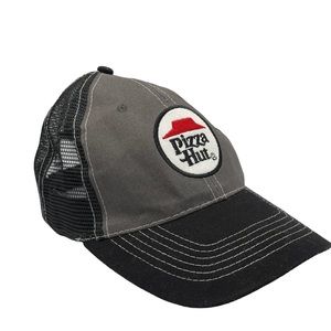 Pizza Hut Employee hat baseball cap uniform  Black Gray Strapback Mesh Logo